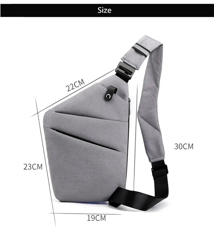 Fengdong Men’s Ultra-Thin Anti-Theft Sling Bag – Mini Crossbody Travel & Sports Chest Bag