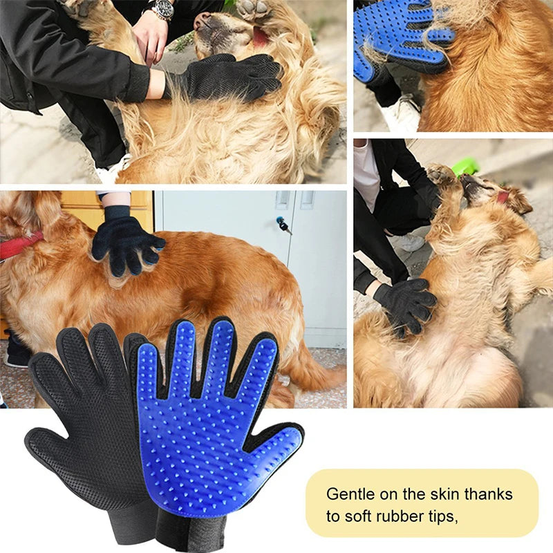 🧤 Silicone Pet Grooming Glove – Deshedding & Bathing Tool for Dogs & Cat