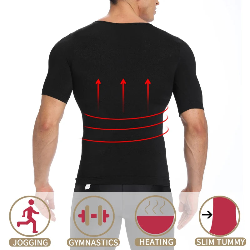 💪 Men’s Slimming Body Shaper – Compression Shirt for Chest & Tummy Control