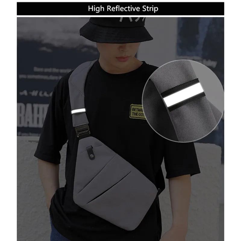 Fengdong Men’s Ultra-Thin Anti-Theft Sling Bag – Mini Crossbody Travel & Sports Chest Bag
