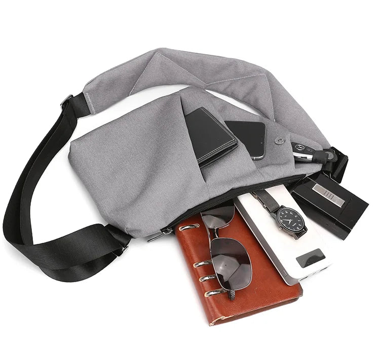 Fengdong Men’s Ultra-Thin Anti-Theft Sling Bag – Mini Crossbody Travel & Sports Chest Bag