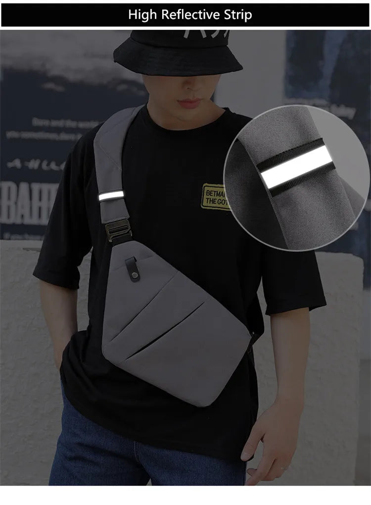 Fengdong Men’s Ultra-Thin Anti-Theft Sling Bag – Mini Crossbody Travel & Sports Chest Bag