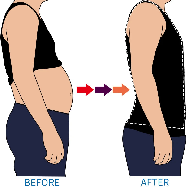 💪 Men’s Slimming Body Shaper – Compression Shirt for Chest & Tummy Control