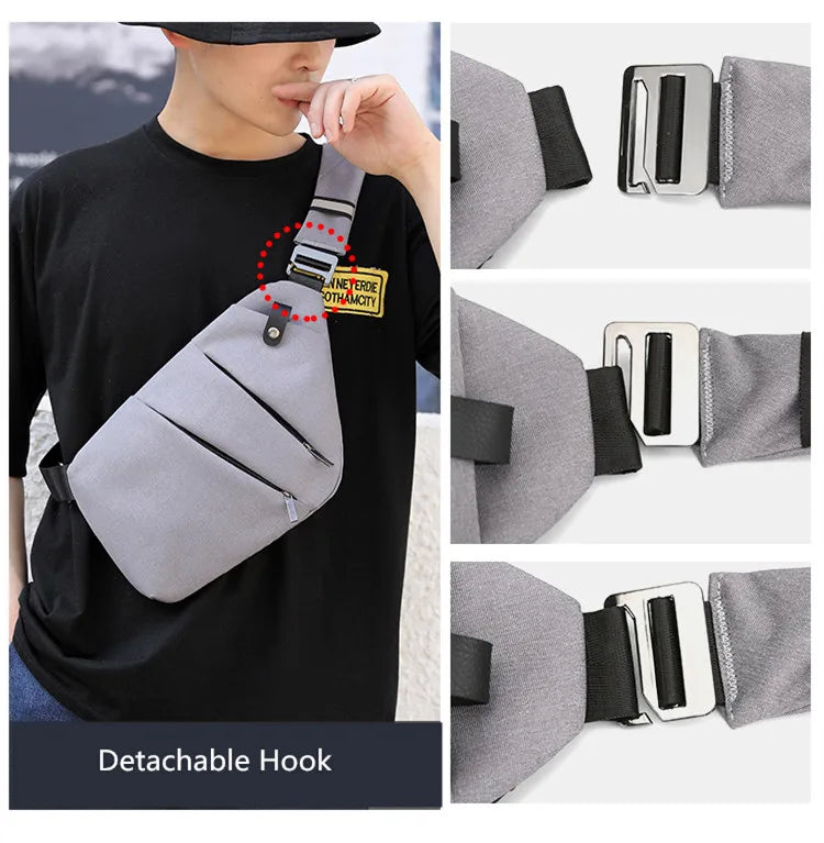 Fengdong Men’s Ultra-Thin Anti-Theft Sling Bag – Mini Crossbody Travel & Sports Chest Bag