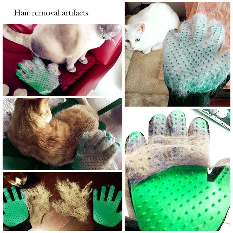 🧤 Silicone Pet Grooming Glove – Deshedding & Bathing Tool for Dogs & Cat