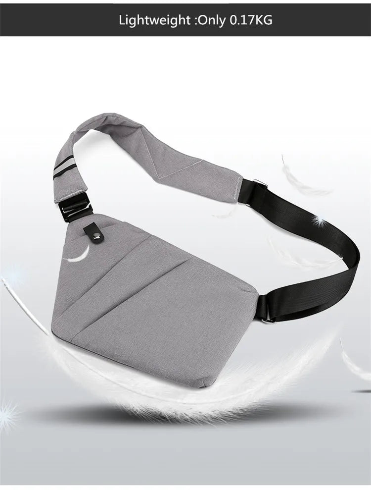 Fengdong Men’s Ultra-Thin Anti-Theft Sling Bag – Mini Crossbody Travel & Sports Chest Bag