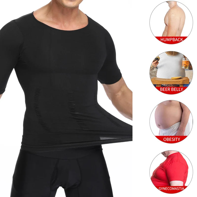 💪 Men’s Slimming Body Shaper – Compression Shirt for Chest & Tummy Control