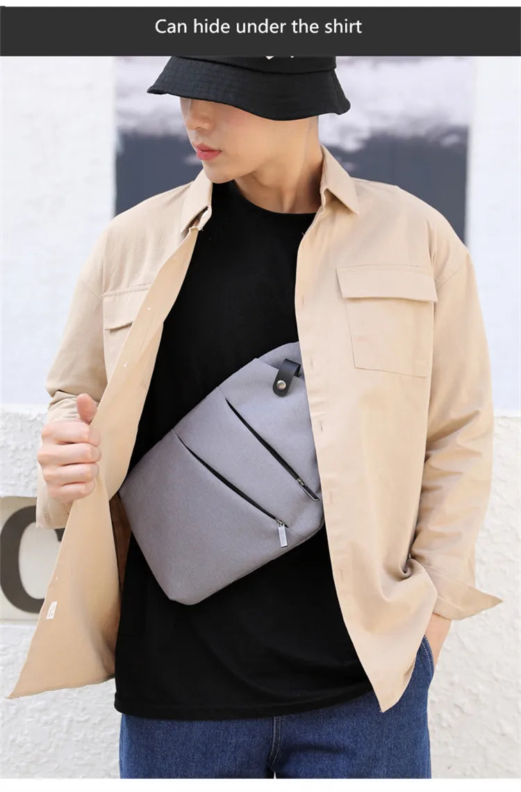 Fengdong Men’s Ultra-Thin Anti-Theft Sling Bag – Mini Crossbody Travel & Sports Chest Bag