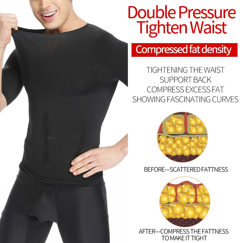 💪 Men’s Slimming Body Shaper – Compression Shirt for Chest & Tummy Control