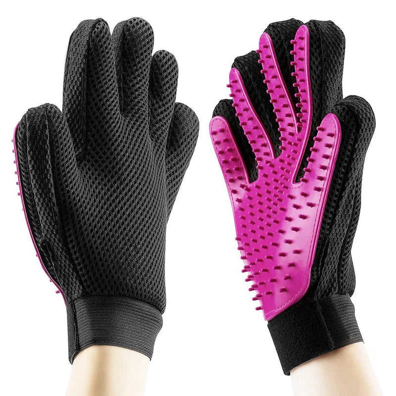 🧤 Silicone Pet Grooming Glove – Deshedding & Bathing Tool for Dogs & Cat