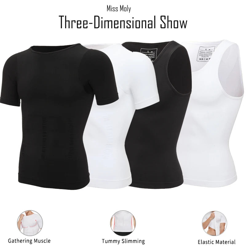 💪 Men’s Slimming Body Shaper – Compression Shirt for Chest & Tummy Control