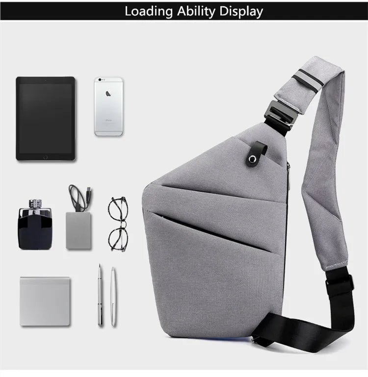 Fengdong Men’s Ultra-Thin Anti-Theft Sling Bag – Mini Crossbody Travel & Sports Chest Bag