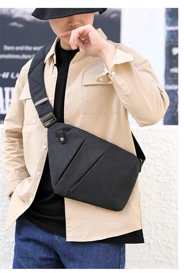 Fengdong Men’s Ultra-Thin Anti-Theft Sling Bag – Mini Crossbody Travel & Sports Chest Bag
