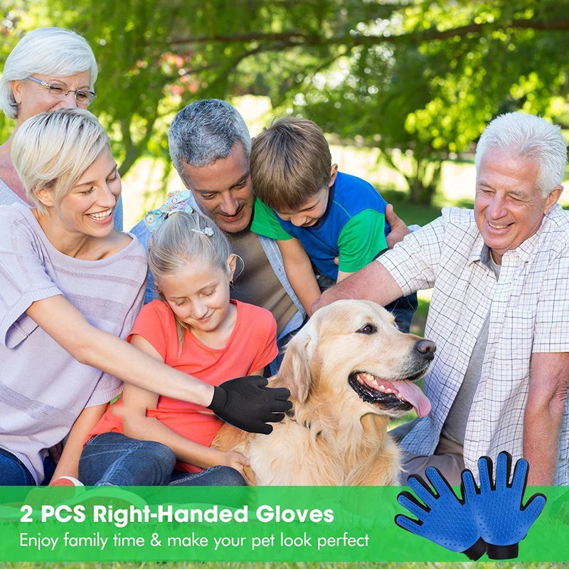 🧤 Silicone Pet Grooming Glove – Deshedding & Bathing Tool for Dogs & Cat