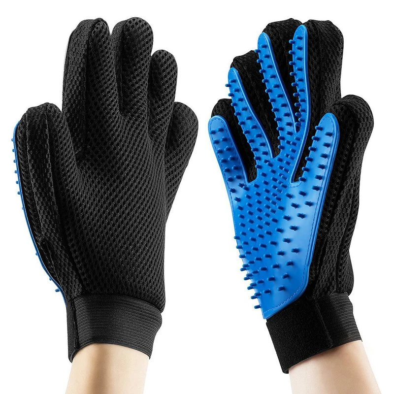 🧤 Silicone Pet Grooming Glove – Deshedding & Bathing Tool for Dogs & Cat