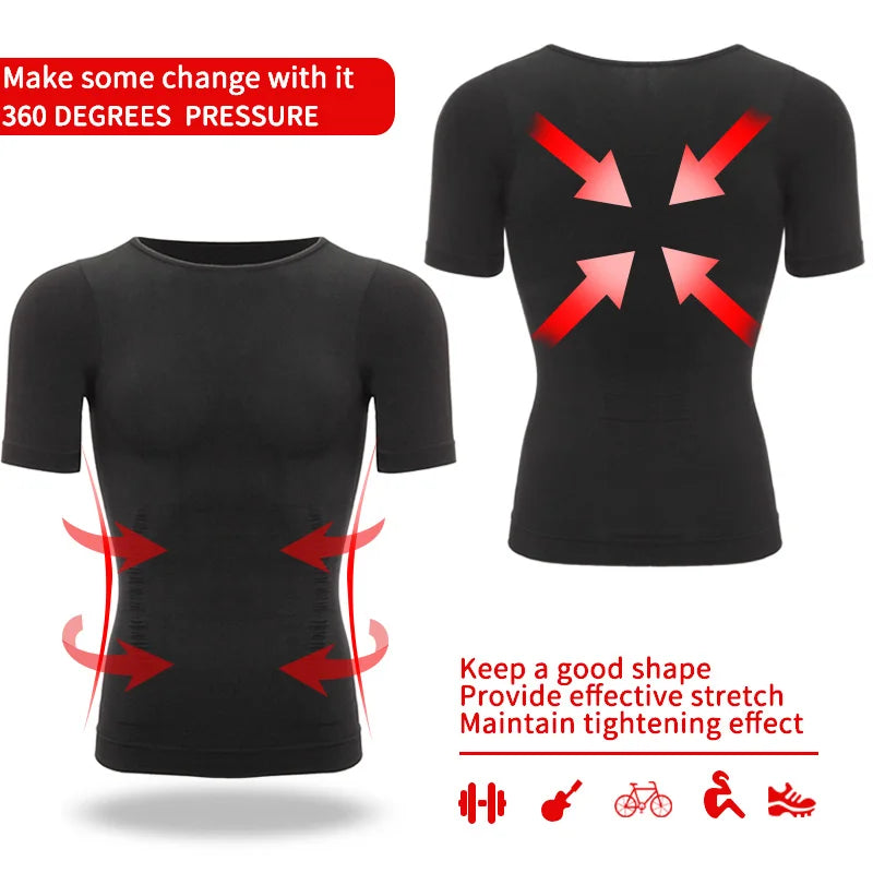 💪 Men’s Slimming Body Shaper – Compression Shirt for Chest & Tummy Control
