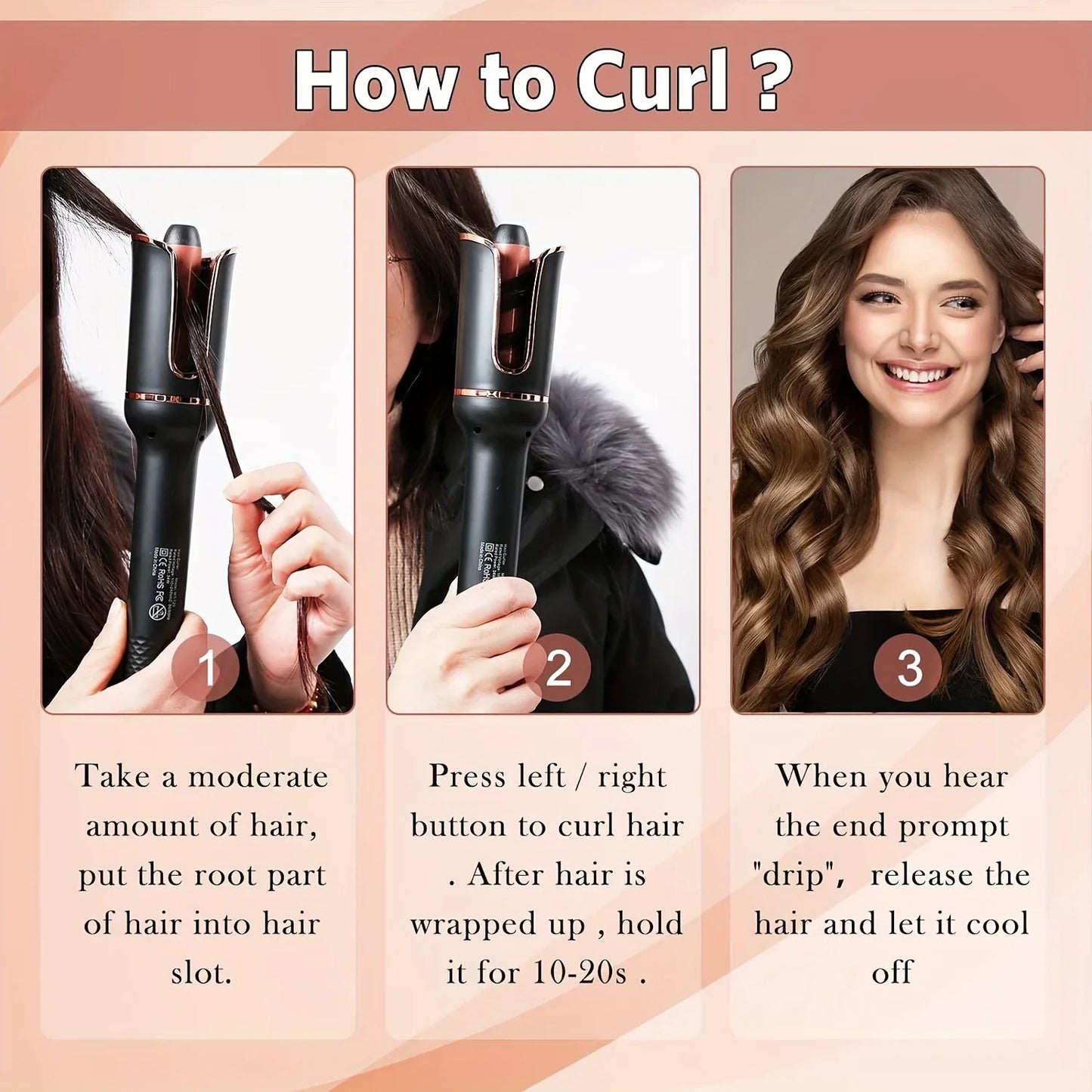 Automatic Ceramic Rotating Air Curler & Spin Wand Styler — Magic Hair Curling Machine
