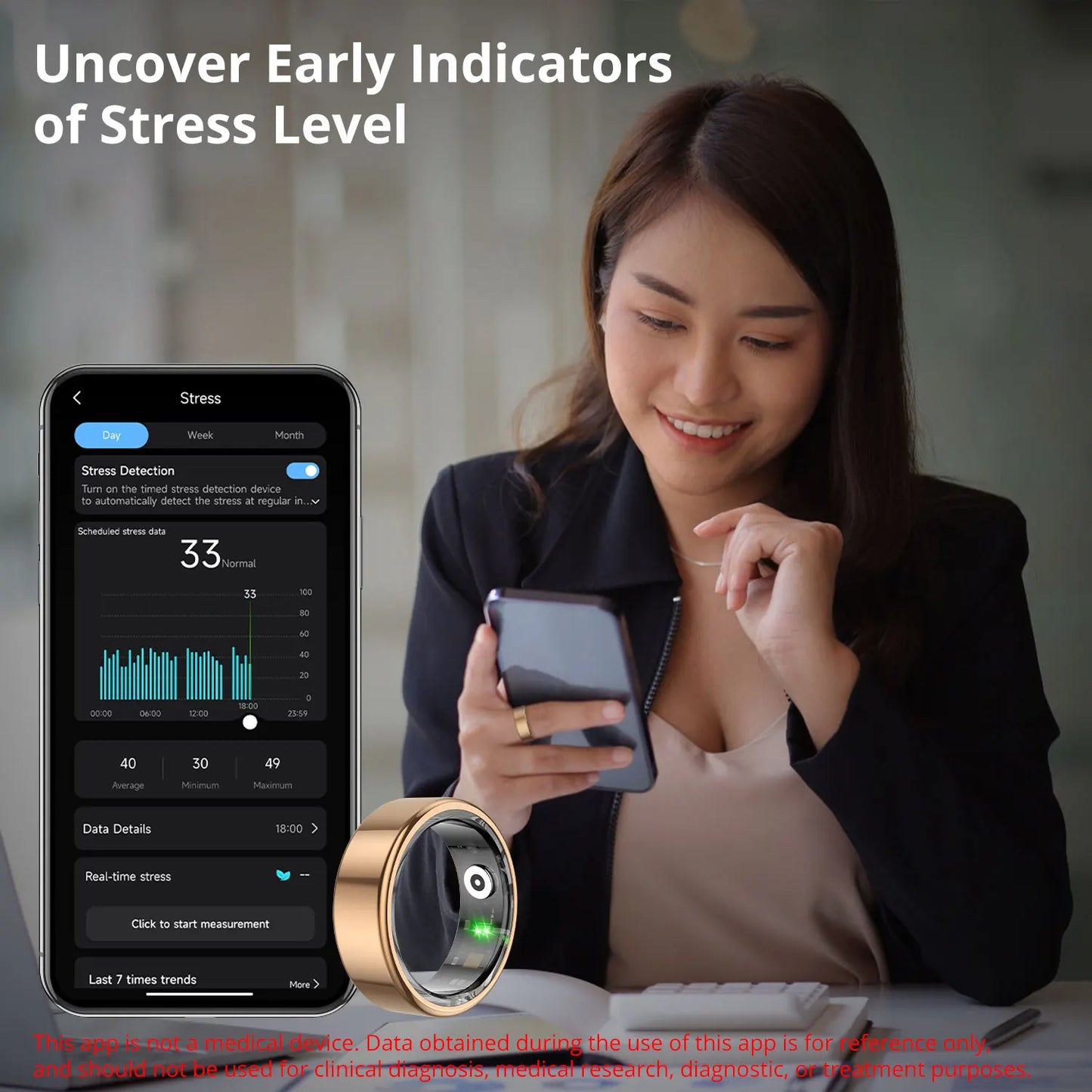 COLMI R02 Waterproof Smart Ring with Charging Case
