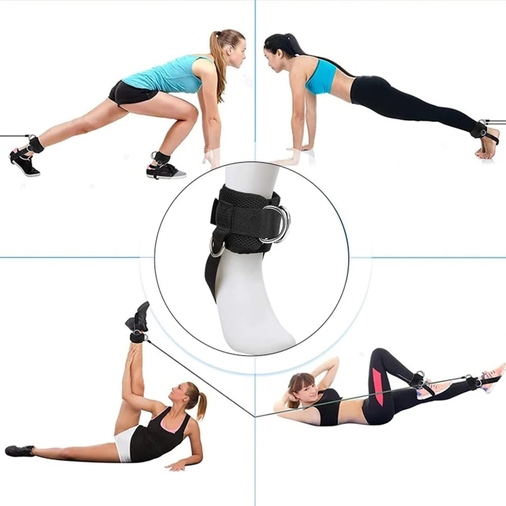 1PC Padded Thigh Strap with D-Ring – Ankle/Leg Cuff for Cable Machines, Gym Workout Accessory