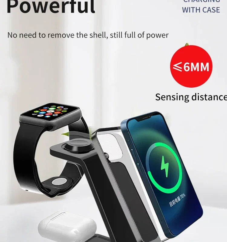 ⚡ 30W 3-in-1 Wireless Charging Stand – Fast Charger Dock for iPhone, Apple Watch & AirPods Pro