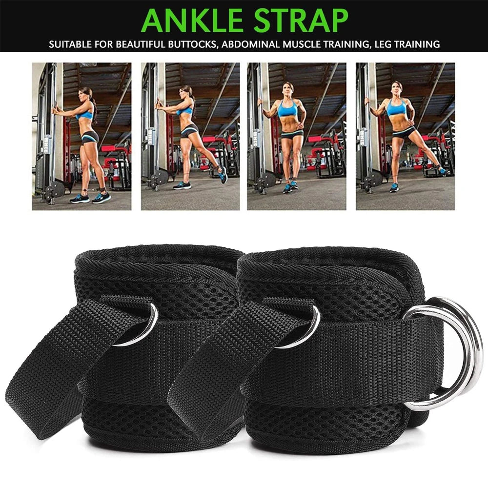 1PC Padded Thigh Strap with D-Ring – Ankle/Leg Cuff for Cable Machines, Gym Workout Accessory
