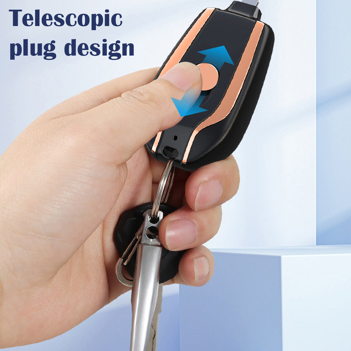 ⚡🔑Android-Compatible 1500mAh Keychain Charger | Durable, Compact Type-C Emergency Power