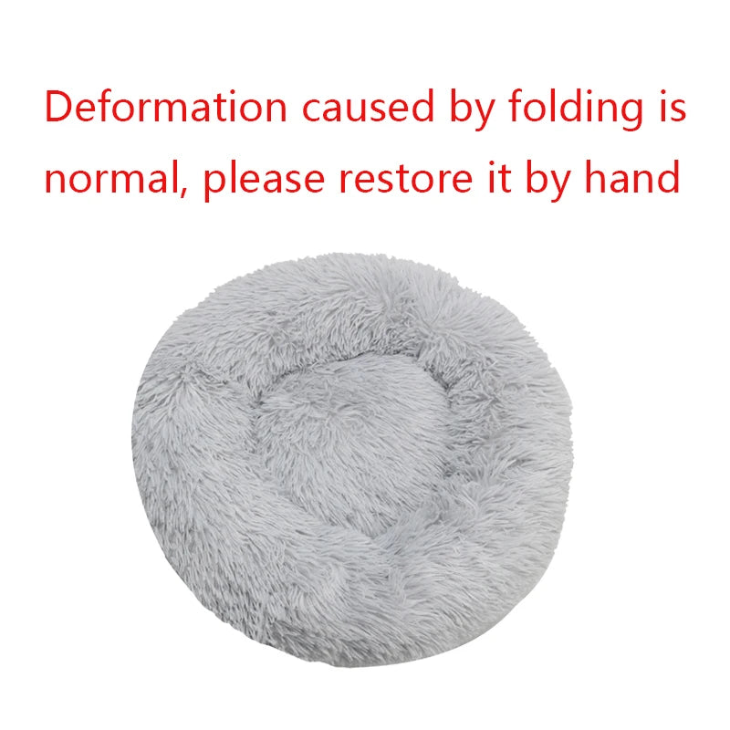 πΆπ± Round Plush Pet Bed β Warm, Washable Sofa Basket for Dogs & Cats