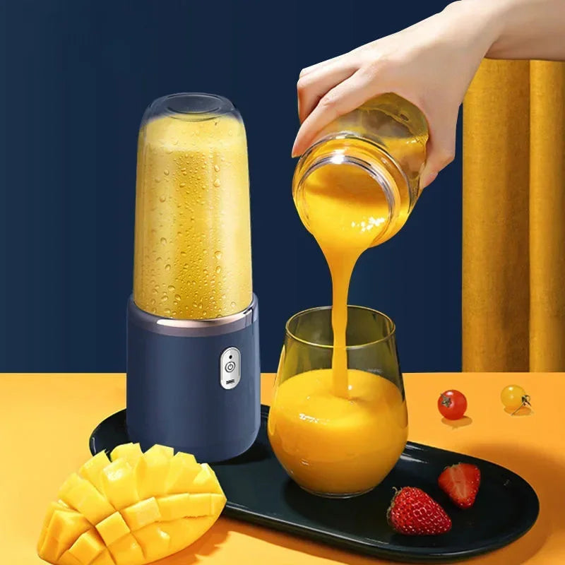 🍓 Portable USB Rechargeable Juicer Set – Mini Blender with 2 Cups