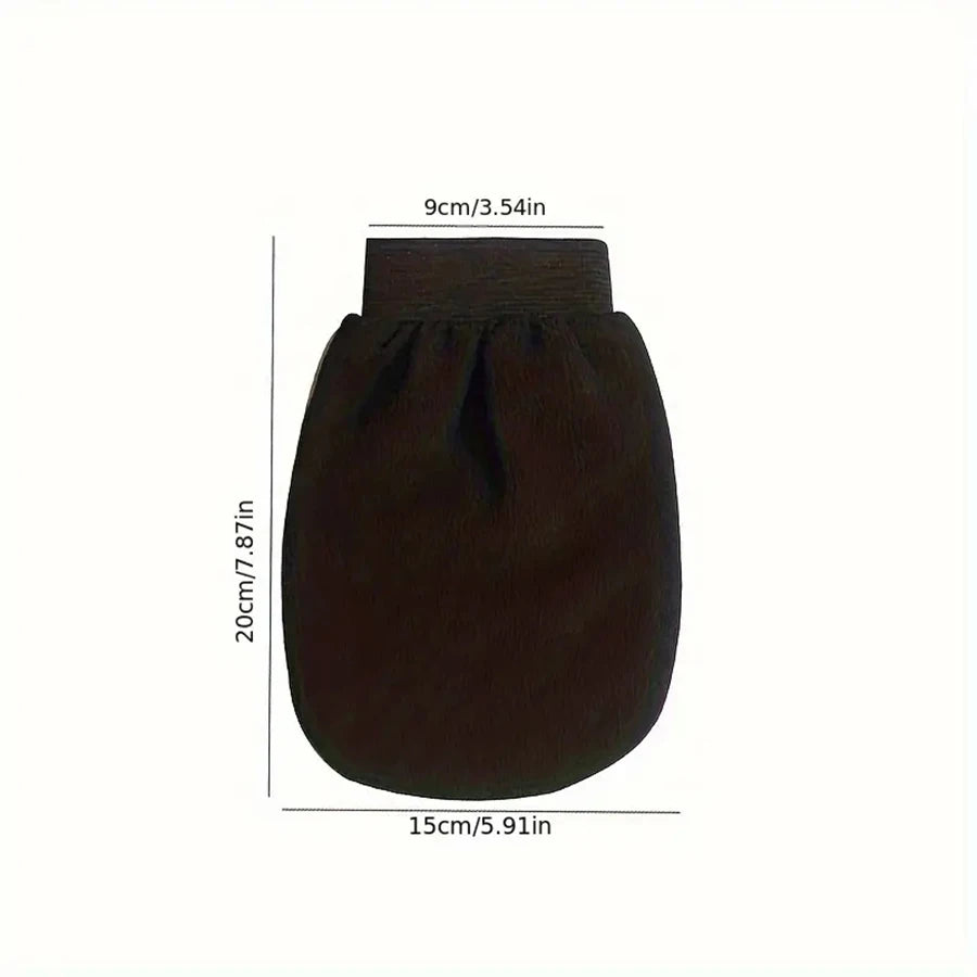 🛁 Black Exfoliating Bath Towel Glove – Double-Sided, Medium Sand Texture