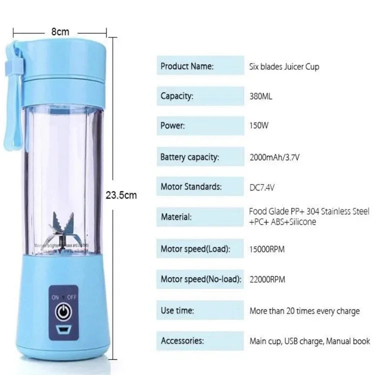 π Portable Mini Blender β USB Rechargeable Juicer Cup for Shakes & Smoothies