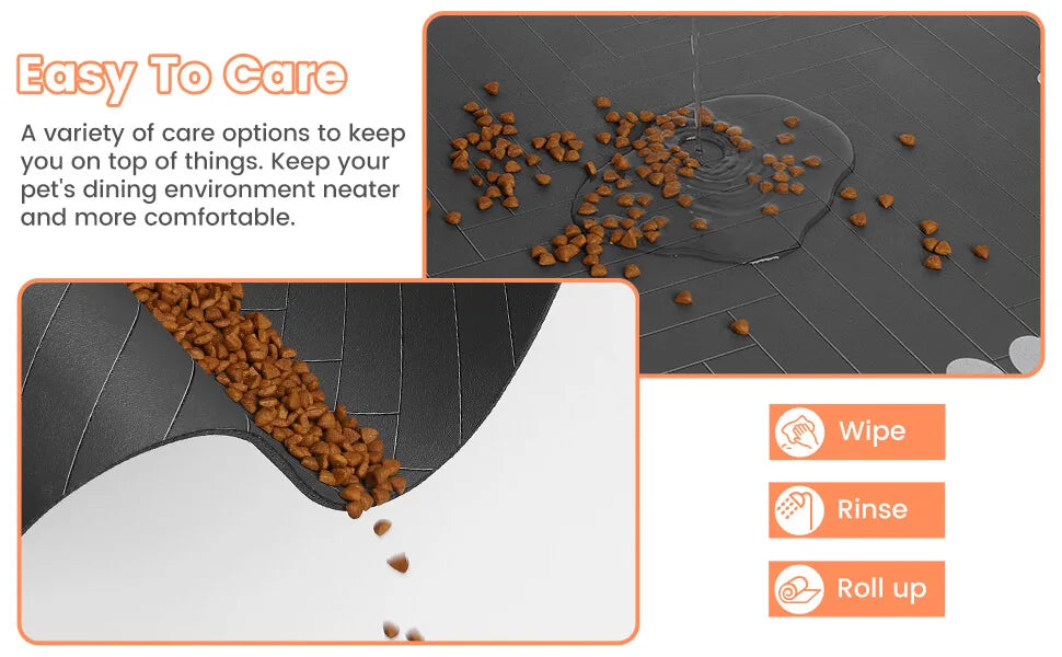 🐾 Pet Feeding Mat – Absorbent Waterproof Placemat for Dog & Cat Bowls
