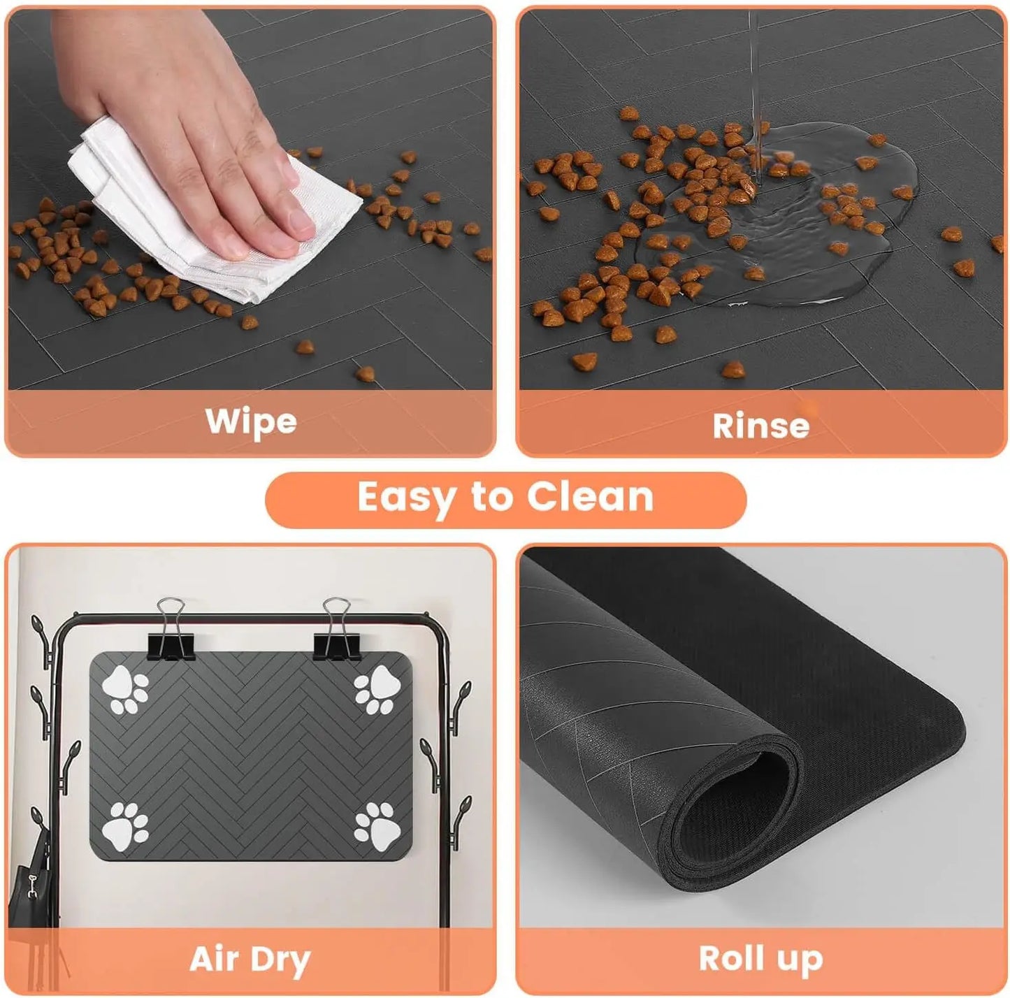 🐾 Pet Feeding Mat – Absorbent Waterproof Placemat for Dog & Cat Bowls