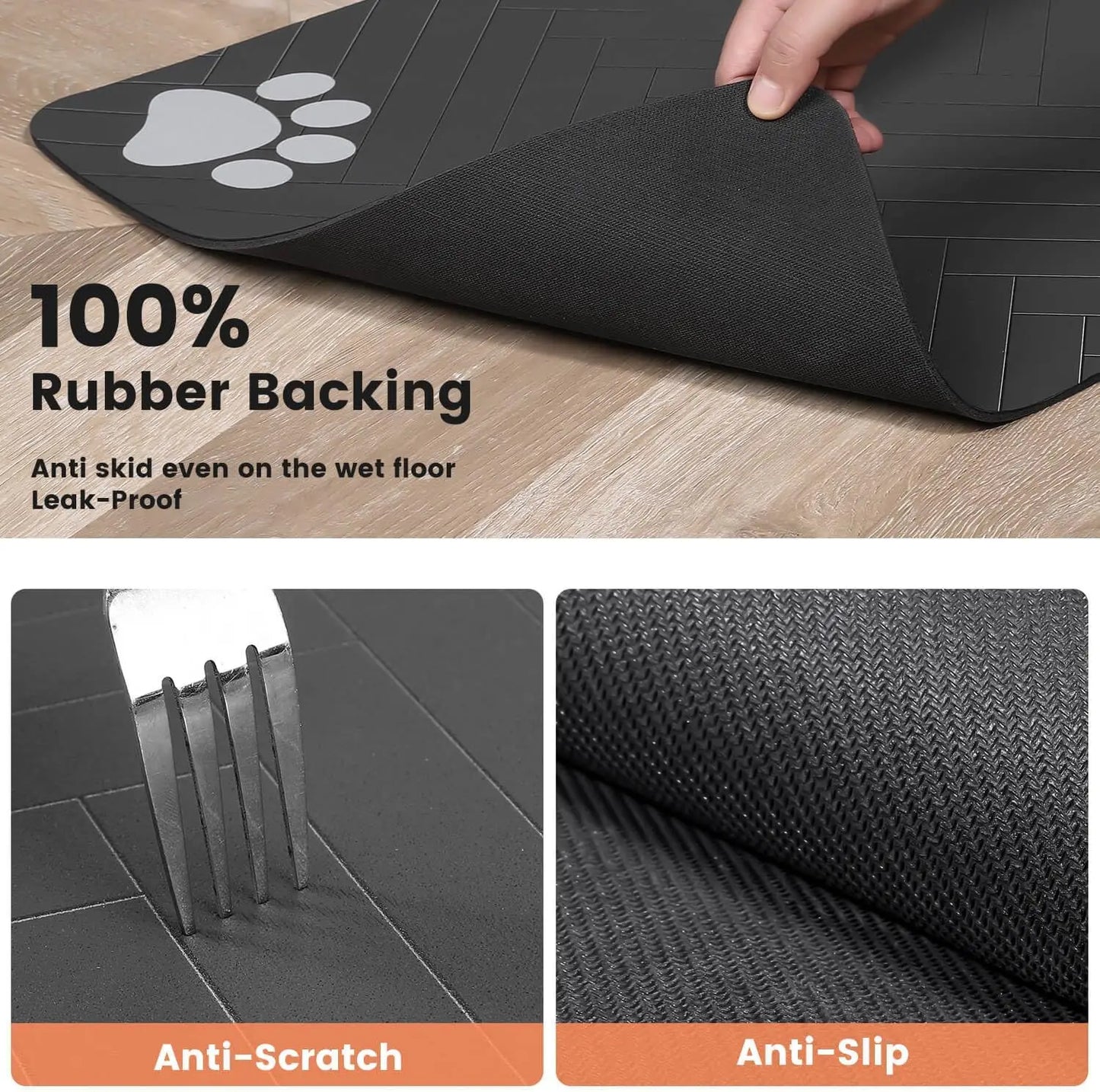 🐾 Pet Feeding Mat – Absorbent Waterproof Placemat for Dog & Cat Bowls