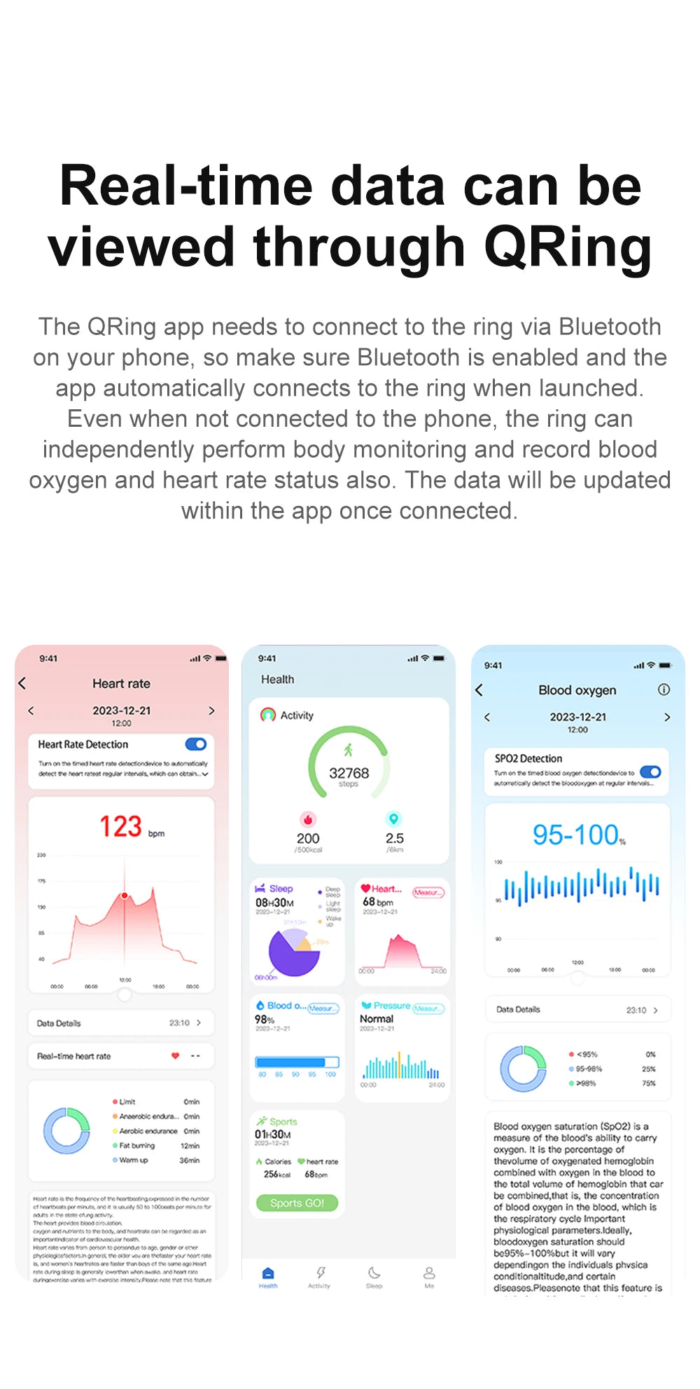 COLMI R02 Waterproof Smart Ring with Charging Case