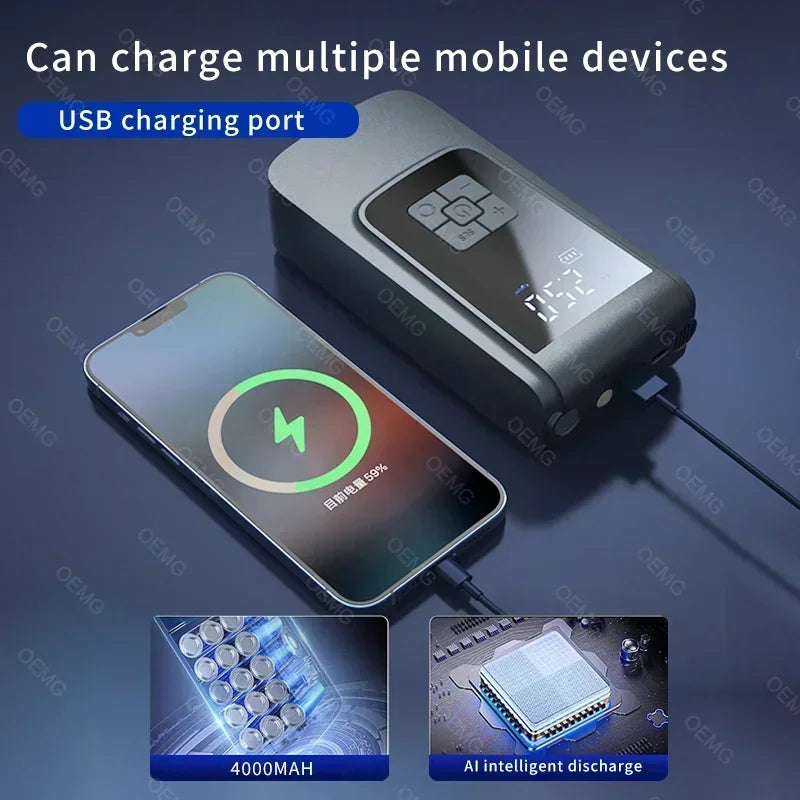 π Portable Wireless Air Pump β Electric Tire Inflator with Barometer