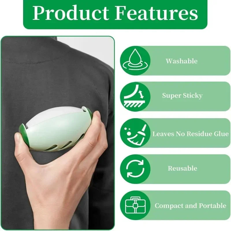 🧹 Washable Lint Remover & Pet Hair Remover – Portable Sticky Cleaning Roller