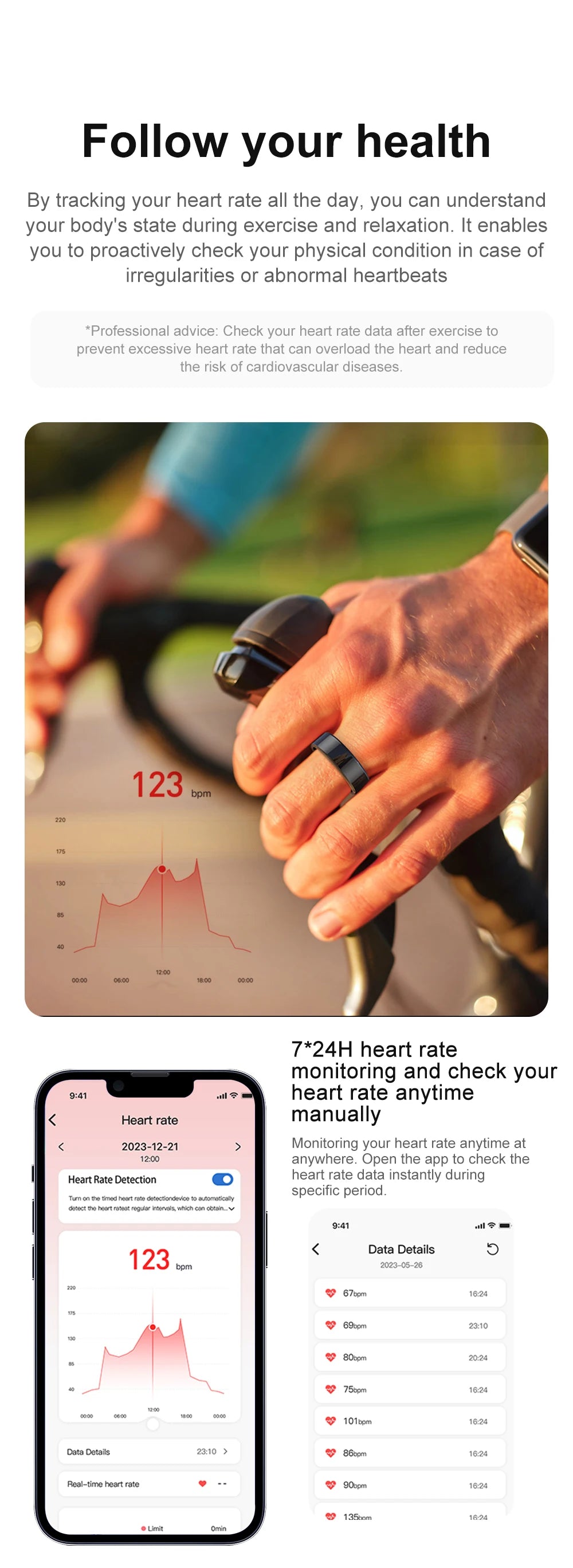 COLMI R02 Waterproof Smart Ring with Charging Case