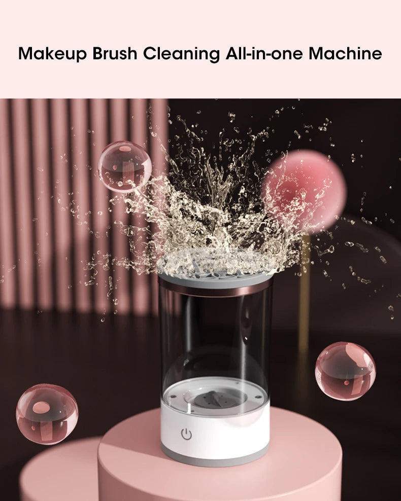 💄 USB Electric Makeup Brush Cleaner – 3-in-1 Portable Washer, Dryer & Drying Rack