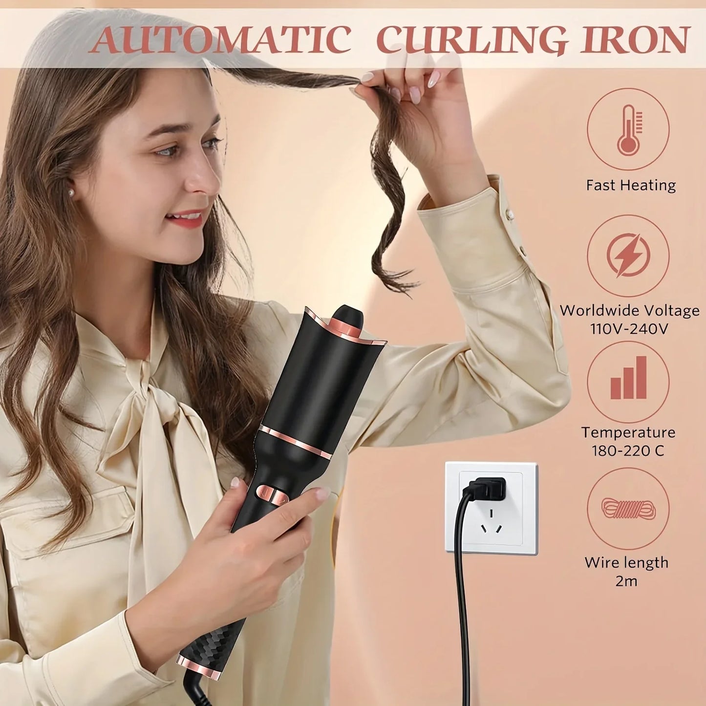 Automatic Ceramic Rotating Air Curler & Spin Wand Styler — Magic Hair Curling Machine