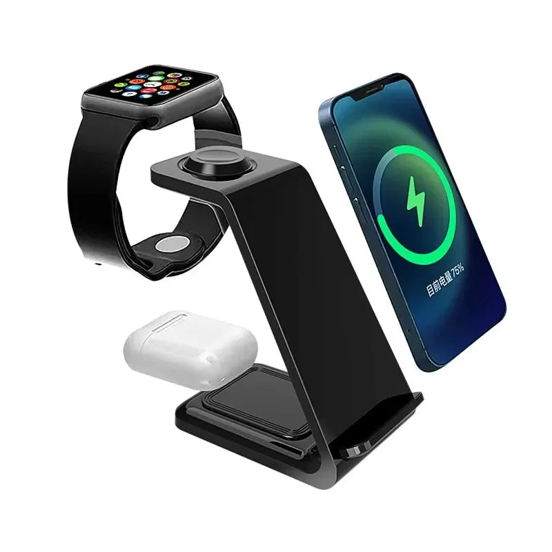 ⚡ 30W 3-in-1 Wireless Charging Stand – Fast Charger Dock for iPhone, Apple Watch & AirPods Pro