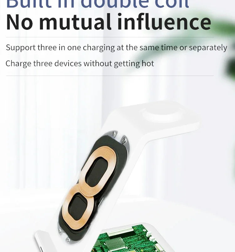 ⚡ 30W 3-in-1 Wireless Charging Stand – Fast Charger Dock for iPhone, Apple Watch & AirPods Pro