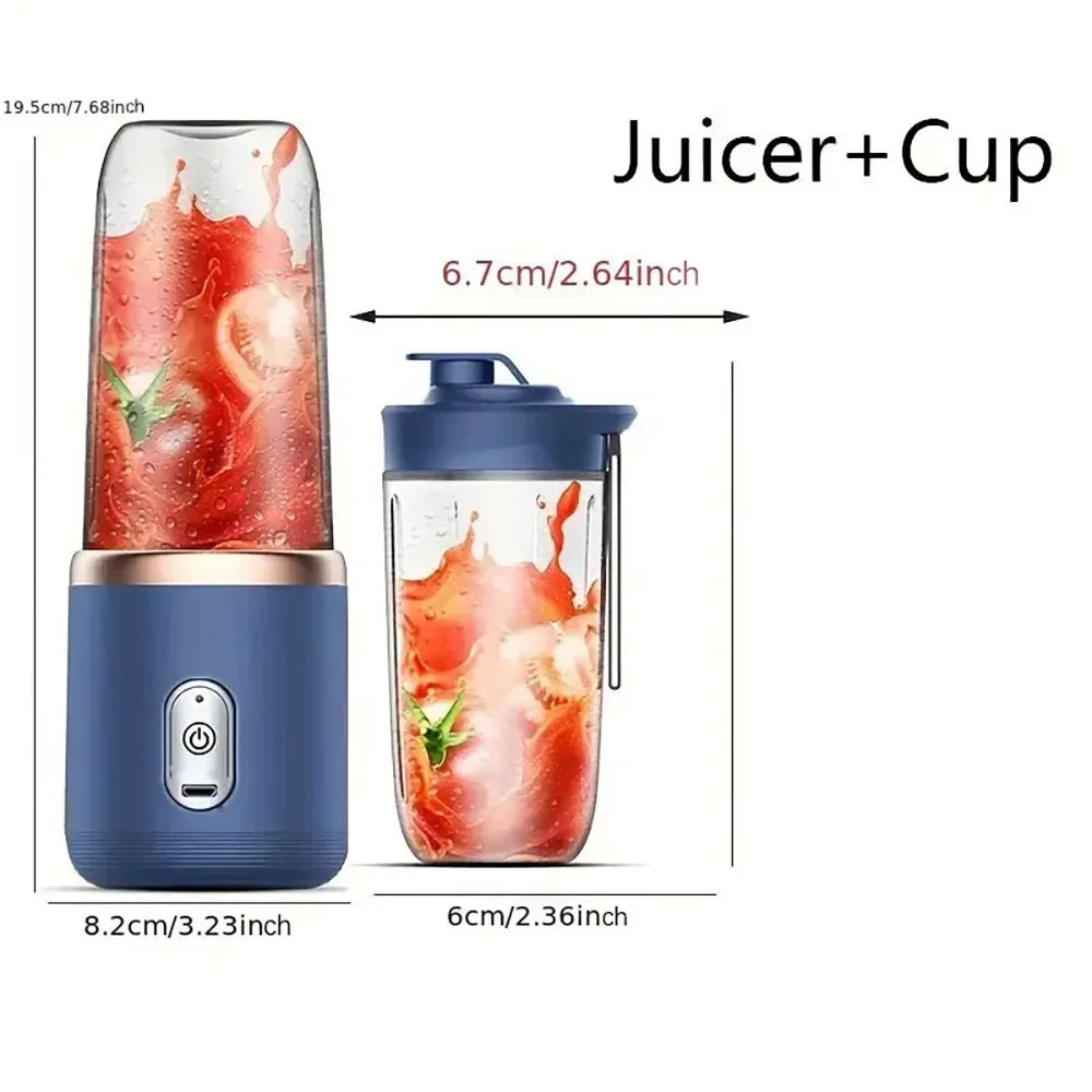 🍓 Portable USB Rechargeable Juicer Set – Mini Blender with 2 Cups