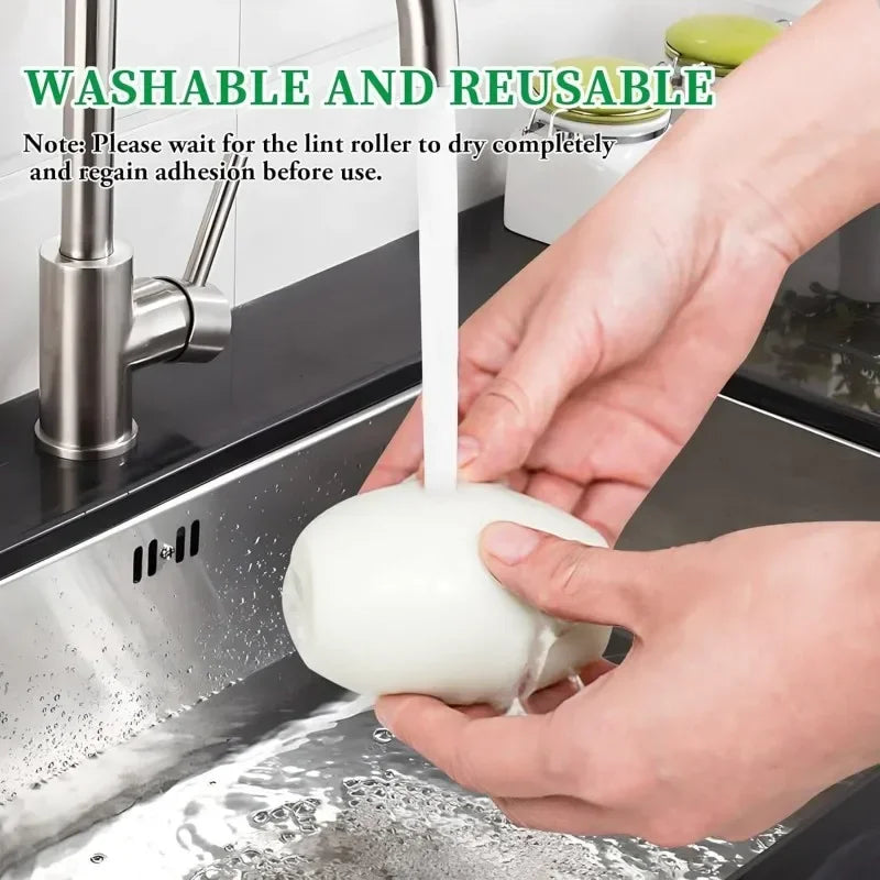 🧹 Washable Lint Remover & Pet Hair Remover – Portable Sticky Cleaning Roller