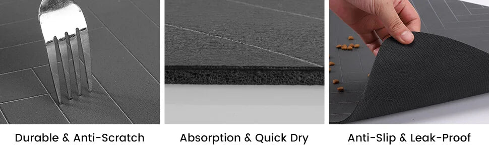 🐾 Pet Feeding Mat – Absorbent Waterproof Placemat for Dog & Cat Bowls