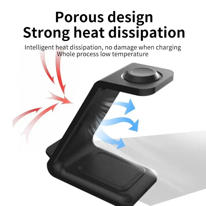 ⚡ 30W 3-in-1 Wireless Charging Stand – Fast Charger Dock for iPhone, Apple Watch & AirPods Pro