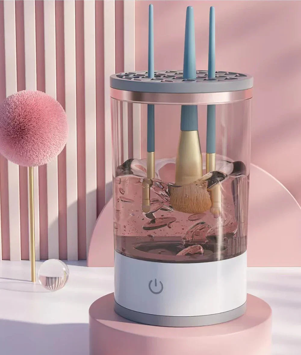 💄 USB Electric Makeup Brush Cleaner – 3-in-1 Portable Washer, Dryer & Drying Rack