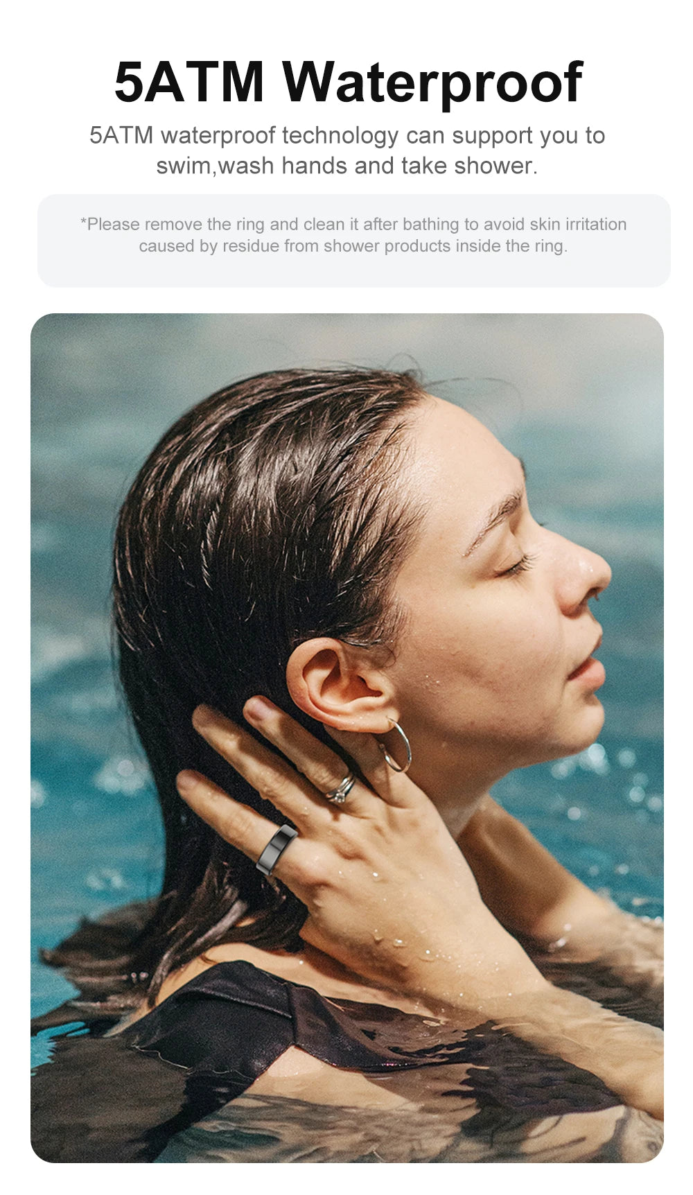 COLMI R02 Waterproof Smart Ring with Charging Case