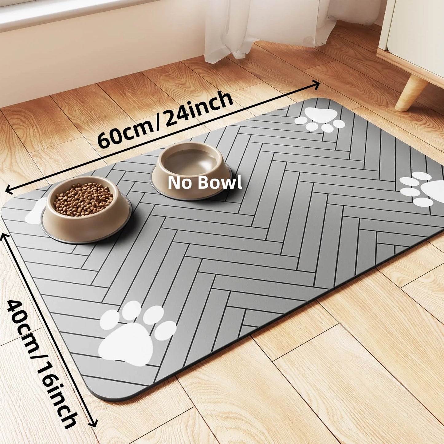 🐾 Pet Feeding Mat – Absorbent Waterproof Placemat for Dog & Cat Bowls