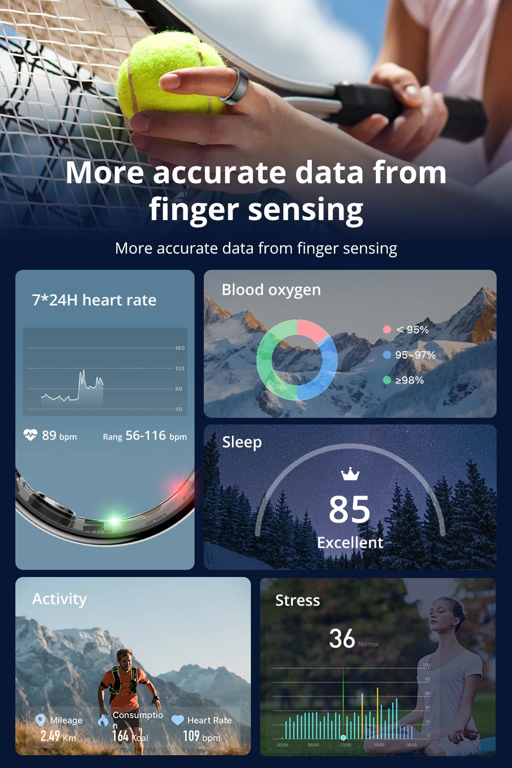 COLMI R02 Waterproof Smart Ring with Charging Case