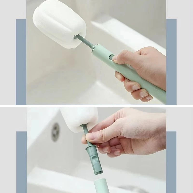 🍼 Silicone Bottle Brush Set – 360° Rotation Baby Pacifier, Cup & Nipple Cleaner, Food-Grade Watering Brush